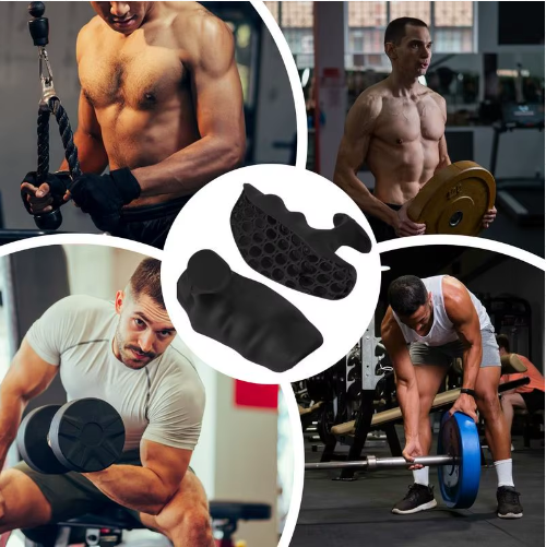 Anti-Slip Workout Grips Ergonomic Rubber Hand Protector Grips for Weight Lifting Pull-Ups Gym Training - Unisex Fitness Gloves