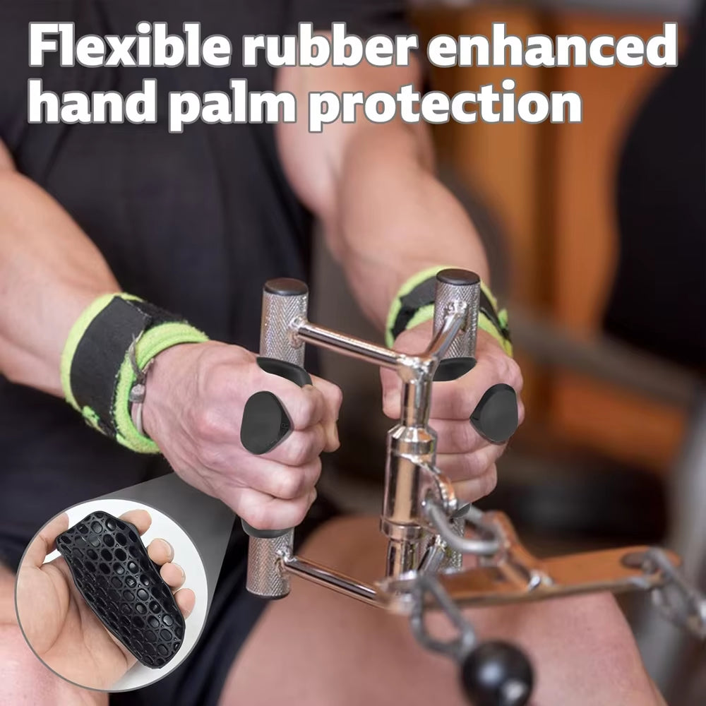 Anti-Slip Workout Grips Ergonomic Rubber Hand Protector Grips for Weight Lifting Pull-Ups Gym Training - Unisex Fitness Gloves