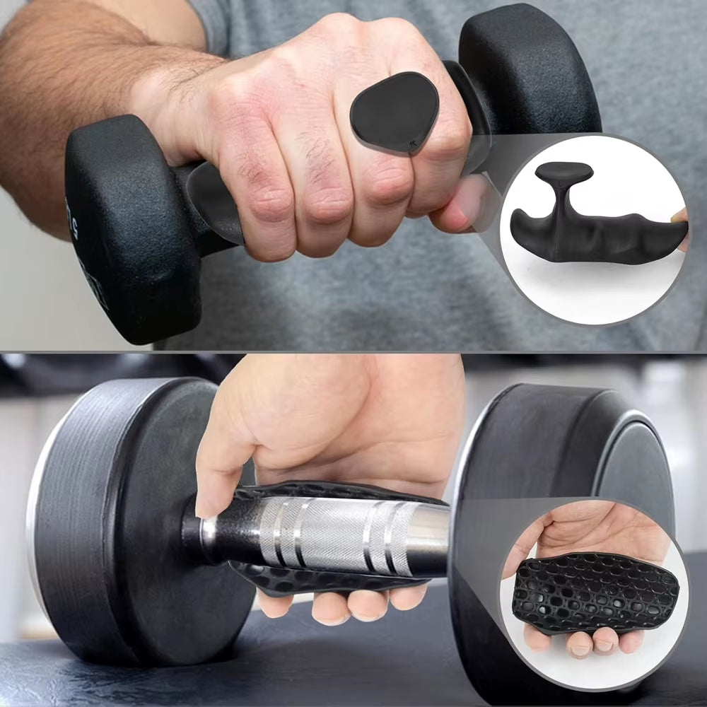 Anti-Slip Workout Grips Ergonomic Rubber Hand Protector Grips for Weight Lifting Pull-Ups Gym Training - Unisex Fitness Gloves